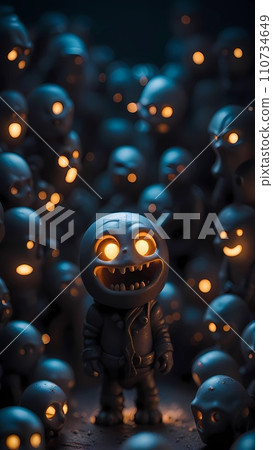 scary monster in dark room 110734649