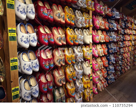 Dutch wooden shoes at a souvenir shop 110735294