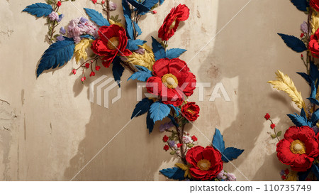 floral embroidery background 110735749