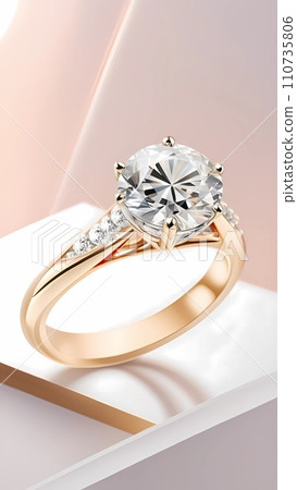 Jewellery engagement ring with diamond isolated Jewellery engagement ring with diamond isolated 110735806