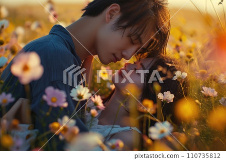 AI-generated content. beautiful romance of lovers on valentines day in nature outdoors pragma AI-generated content. beautiful romance of lovers on valentines day in nature outdoors pragma 110735812