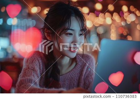 AI-generated content. single person use online dating app service for chat and web network pragma 110736383