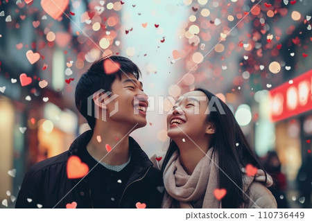 AI-generated content. People in love celebrating valentines day the day of love pragma 110736449