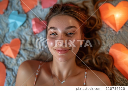 AI-generated content. Woman and her hearts of love Pragma AI-generated content. Woman and her hearts of love Pragma 110736620