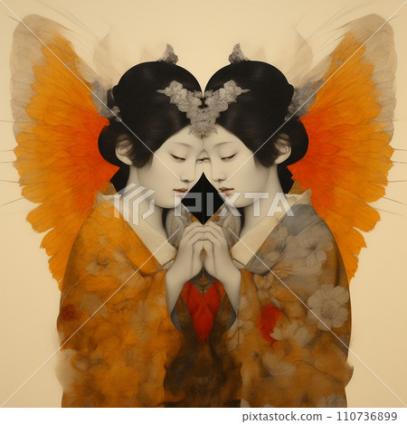 angel and devil illustration angel and devil illustration 110736899