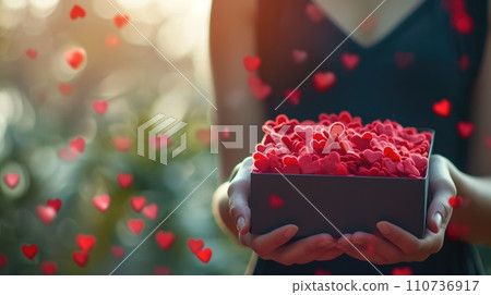 AI-generated content. Woman and her hearts of love Pragma 110736917
