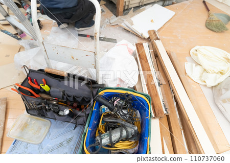 Housing renovation demolition construction site 110737060