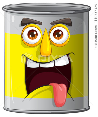 Happy Cartoon Paint Can Character 110737529