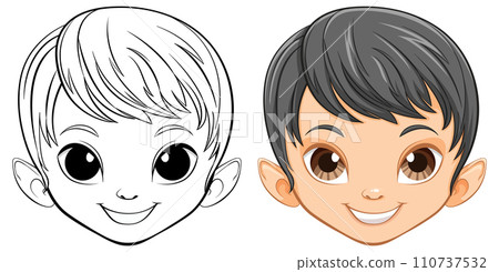 Cheerful Cartoon Boys Faces Cheerful Cartoon Boys Faces 110737532