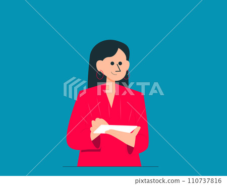 Person with smartphone communicate in social networks and instant messengers. Instant information vector concept 110737816