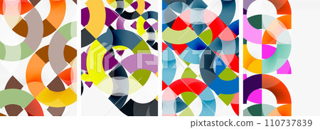 Set of circle lines poster backgrounds. Vector illustration For Wallpaper, Banner, Background, Card, Book Illustration, landing page 110737839