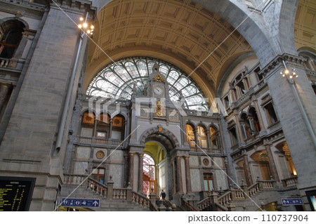 The majestic interior of Antwerp Central Station, Antwerp, Belgium's second largest city in Western Europe The majestic interior of Antwerp Central Station, Antwerp, Belgium's second largest city in Western Europe 110737904