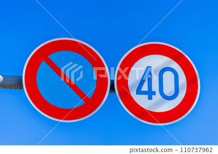 Road signs, guide signs, warning signs, regulatory signs 110737962