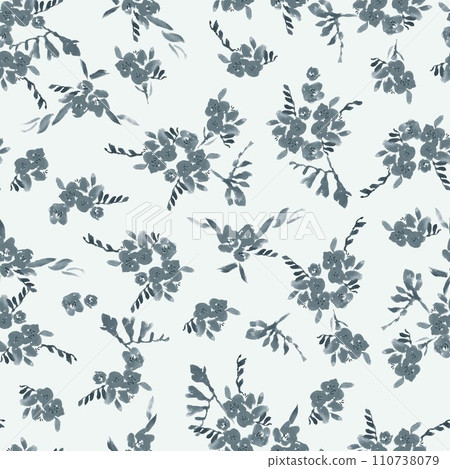 Floral pattern, freesia seamless pattern, spring illustration, textile, wallpaper, wrapping paper, Floral pattern, freesia seamless pattern, spring illustration, textile, wallpaper, wrapping paper, 110738079