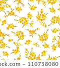 Floral pattern, freesia seamless pattern, spring illustration, textile, wallpaper, wrapping paper, 110738080
