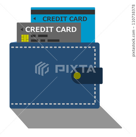 可存放卡片的皮革皮夾插畫 可存放卡片的皮革皮夾插畫 110738378