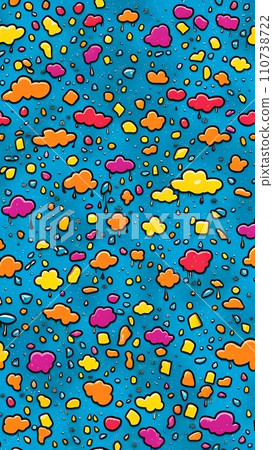 colorful liquid shapes on the blue blackground colorful liquid shapes on the blue blackground 110738722