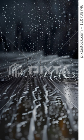 water drops on a black background 110738746