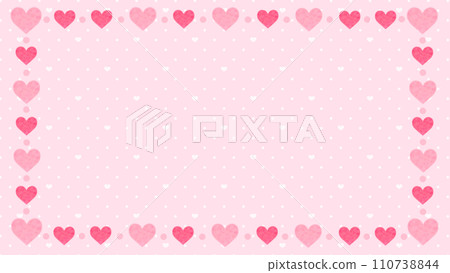 Heart frame background Heart and polka dot pattern 16:9 Heart frame background Heart and polka dot pattern 16:9 110738844