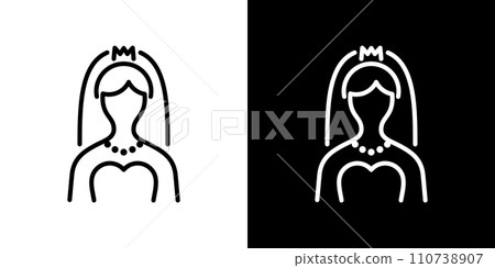 simple wedding bride icon 110738907