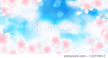 Cherry blossoms spring sky landscape background 110739411