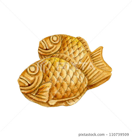 Taiyaki [hand-painted watercolor] - Stock Illustration [110739509