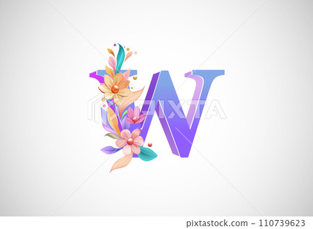 Floral alphabet. Logo for wedding invitations, greeting card, birthday, logo, poster other ideas Floral alphabet. Logo for wedding invitations, greeting card, birthday, logo, poster other ideas 110739623