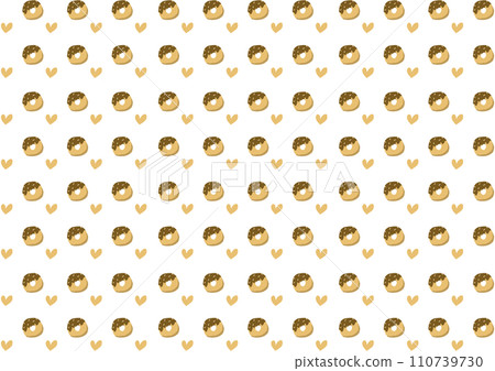 Cute handwritten donut background material 110739730