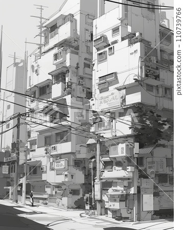 cartoon background line drawing 110739766