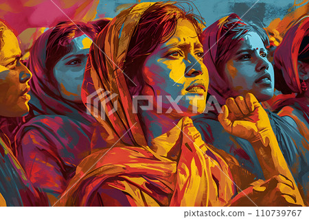 AI-generated content. Poster for women's rights movement 110739767