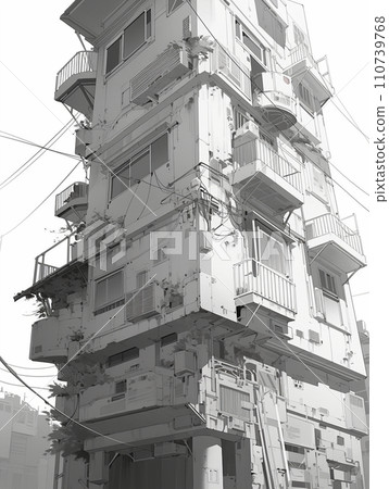 卡通背景線描 卡通背景線描 110739768