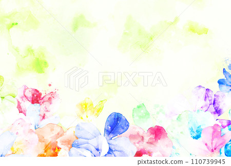 Background material_watercolor flowers 110739945