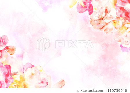 Background material_watercolor flowers_pink Background material_watercolor flowers_pink 110739946