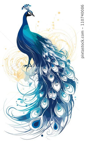 beautiful peacock with feathers beautiful peacock with feathers 110740086