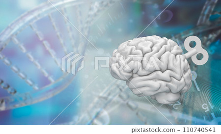 The Human brain with wind up for Medical or Technology concept 3d rendering. The Human brain with wind up for Medical or Technology concept 3d rendering. 110740541