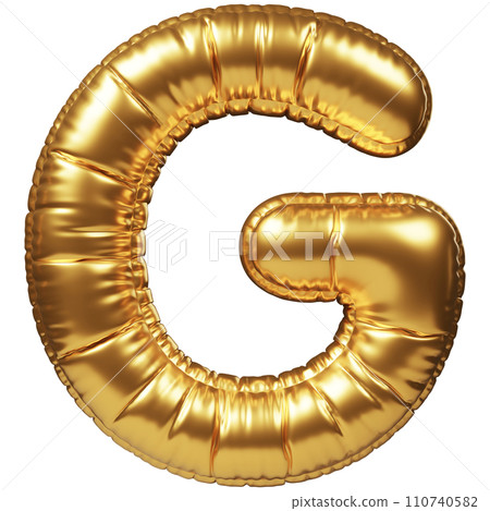 Gold Balloon 3D Letter G 110740582