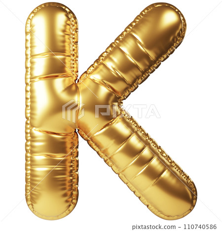 Gold Balloon 3D Letter K 110740586