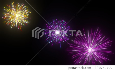 Colorful fireworks on black background Colorful fireworks on black background 110740799