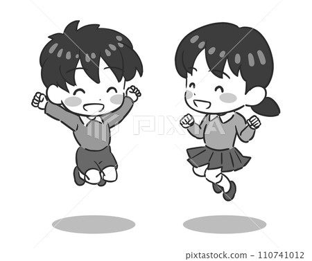 一個孩子跳躍的插圖 一個孩子跳躍的插圖 110741012