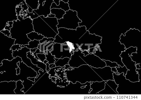 Moldova map europe black background 110741344