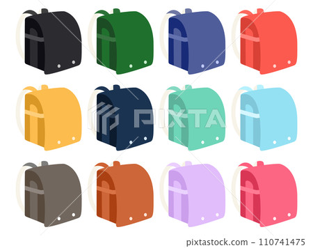 Illustration set of colorful school bags Illustration set of colorful school bags 110741475