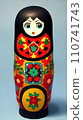 matryoshka doll illustration on blue background 110741743