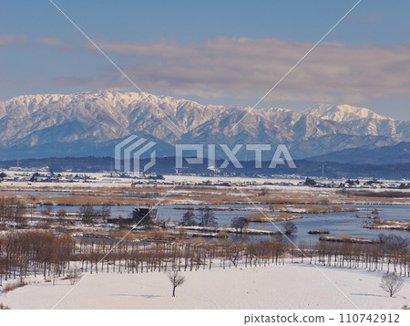ViewFukushima Lagoon, Nioji, and Mt. Dainichi winter scenery seen from the rooftop of Fukushima Lagoon ViewFukushima Lagoon, Nioji, and Mt. Dainichi winter scenery seen from the rooftop of Fukushima Lagoon 110742912