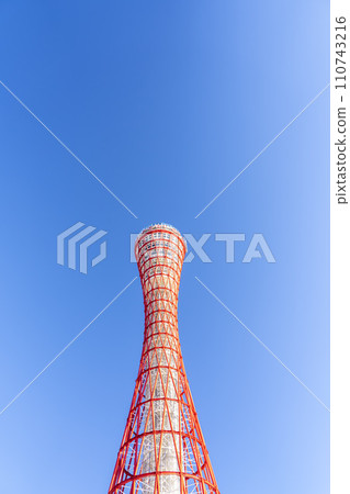Blue sky and early morning Kobe Port Tower Kobe City, Hyogo Prefecture Blue sky and early morning Kobe Port Tower Kobe City, Hyogo Prefecture 110743216