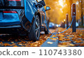 電動車在充電站充電：人工智慧的工作 110743380