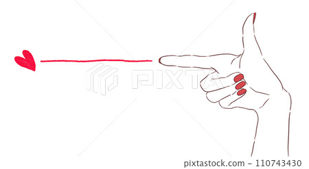 手手槍心紅指甲 110743430