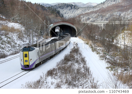 Limited Express Tokachi Kiha 261 running on the snowy Sekisho Line 110743469