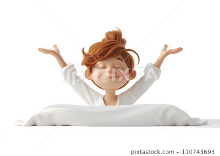 醒來後伸展身體的女人 110743693