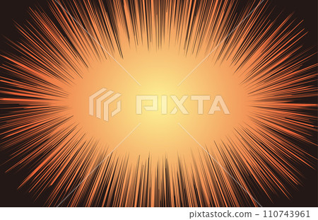 Fine oval concentrated lines [rectangle] Manga comic effect 110743961