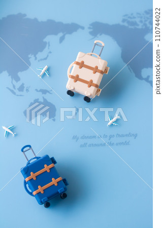 Tourism/world map and suitcase 110744022